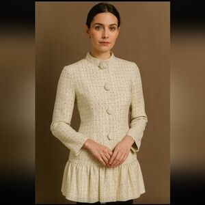 Stunning and rare Alice Roi jacket, size small white‎ with small black dots